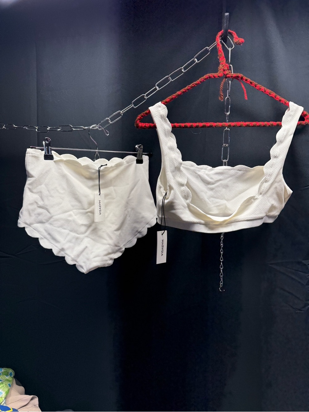 Marysia Swim Ribbed Scallop Bikini Set - white Sz L (C1J) - Picture 6 of 7